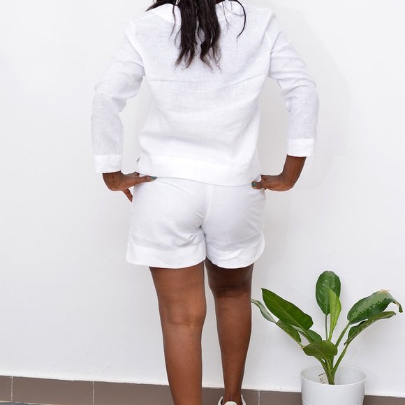 Summer linen outfit. Summer set short and top in linen - Picture 8 of 8